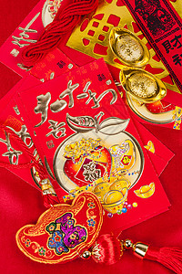 中国新年月球装饰庆典新年礼物文化信仰繁荣金子金融幸福掘金背景图片