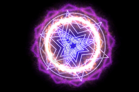 点线粒子光圈十二边形火焰围绕力量法宝粉红色 powerfu运动行星魔法圆圈财富透明度包围粉末活力粒子背景