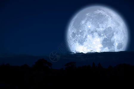 天空夜黑暗明亮的月球高清图片