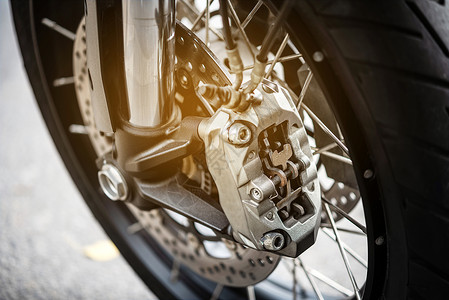 带ABS刹车的摩托车轮 有选择的焦点背景图片