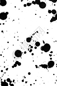 白色斑点白色背景上的黑色墨水油漆飞溅滴框架斑点液体艺术印迹刷子背景