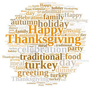 感恩节假期派对庆典问候语插图食物火鸡季节家庭横幅背景图片