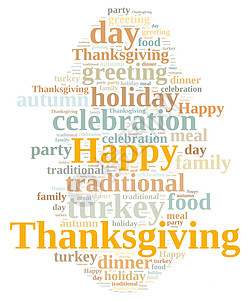 感恩节家庭食物假期火鸡季节庆典问候语插图横幅派对背景图片