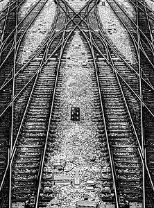 轨迹线维也纳西站铁路轨迹的黑白图画背景