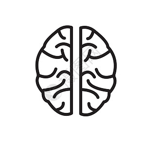 大脑标志白色背景上的大脑图标 大脑图标标志 平面样式  b背景