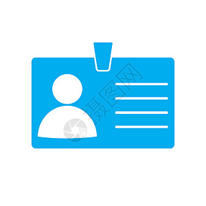 白色上的身份证图标执照商业男人插图徽章标签照片空白用户持有者背景