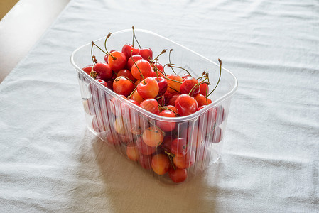 莫雷罗切樱桃美食盒子食物塑料甜点水果浆果团体饮食高清图片