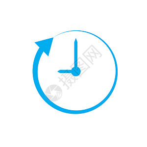 时钟向量时钟和白色背景上的箭头 时钟和箭头标志 佛罗里达州插图海报回收时间速度手表商业小时机器标识背景