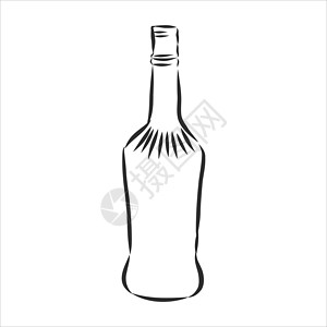 矢量瓶子素描瓶的向量 素描瓶的向量 玻璃瓶 矢量素描图墨水液体酒精奢华绘画玻璃藤蔓假期团体艺术背景