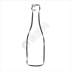 素描瓶的向量 素描瓶的向量 玻璃瓶 矢量素描图涂鸦酒吧液体奢华玻璃卡通片餐厅墨水假期菜单背景图片
