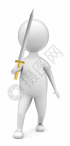 三剑3d 立体人手持剑概念背景