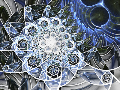 抽象风格的圆形蓝色抽象花卉马赛克染色玻璃组合物大教堂装饰品装饰漩涡插图工匠精神圆圈风格古董背景