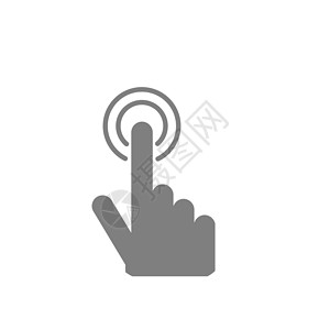 手指标签图白色背景上带有触摸图标的手商业老鼠按钮互联网插图技术界面网络指针手势背景