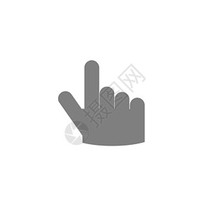 手指标签图白色背景上带有触摸图标的手商业光标互联网按钮插图黑色电脑手指界面网络背景