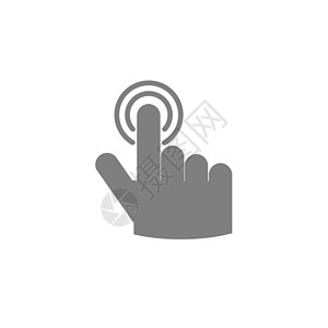 手指标签图白色背景上带有触摸图标的手标签屏幕黑色插图网站技术老鼠网络界面互联网背景