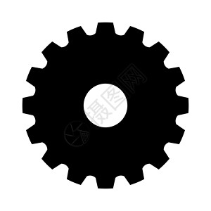 孤立的黑色白色背景上的齿轮或齿轮图标 技术驱动符号车轮商业插图机器力学团队合作工厂工作工具背景