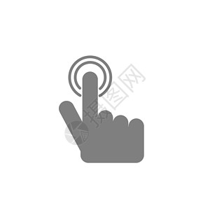 手指标签图白色背景上带有触摸图标的手技术标签网络商业手势电脑屏幕界面插图网站背景
