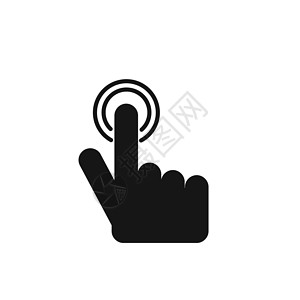 手指标签图白色背景上带有触摸图标的手手指插图屏幕界面标签按钮技术网站商业电脑背景
