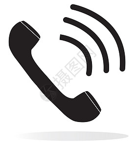 复古电话图标在白色背景上孤立的平面样式的电话图标网络象形界面拨号互联网讲话细胞热线波浪插图背景