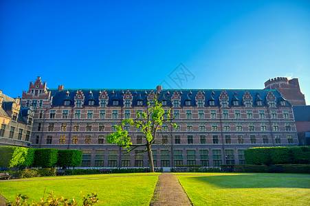 比利时安特卫普大学建筑历史学生地标大学四边形建筑学高清图片