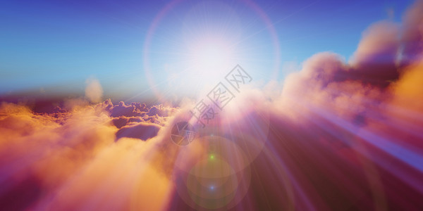 动画帧图素材日落时云层上空的美丽空中风景旅行空气环境地平线天堂阳光动画太阳蓝色射线背景