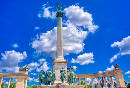 千年纪念碑匈牙利布达佩斯千年古迹匈牙利布达佩斯旅游建筑学正方形首都旅行纪念馆雕像雕塑历史文化背景