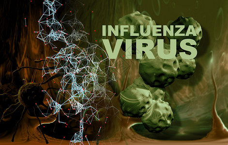 溶瘤病毒病毒和细菌细胞宏观医疗微生物疾病癌症插图纳米流感蓝色背景