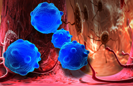 致癌细胞细胞纳米蓝色疾病宏观细胞细菌形状医疗插图微生物背景图片