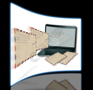 计算机接收收发邮件互联网沟通网络放大镜概念形状情况电脑黑客安全背景图片