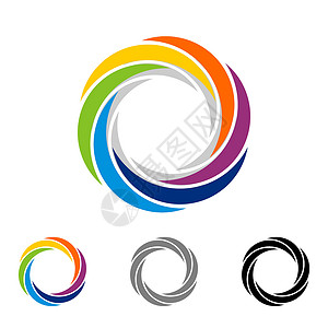 快门图标五颜六色的圆形镜头标志模板插图设计 矢量 EPS 10背景