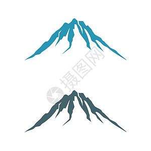 火山图标大山矢量标志模板插画设计 矢量 EPS 10背景