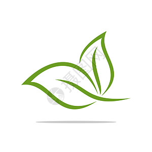 绿叶标志绿叶或花标志模板插图设计 矢量 EPS 10背景