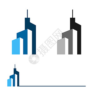 城市建筑图标房地产摩天大楼塔标志模板插图设计 矢量 EPS 10背景