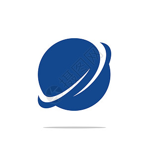 部徽设计素材蓝色星球轨道标志模板插图设计 矢量 EPS 10背景