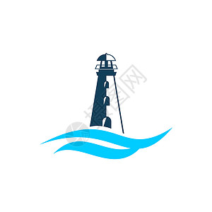 矢量灯塔矢量标志模板插画设计 矢量 EPS 10导航旅游海浪互联网旅行网站海滩海洋灯塔信号背景