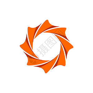 龙图标橙色圆圈星标志模板插图设计 矢量 EPS 10背景