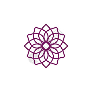 温泉图标紫色花装饰标志模板设计 eps 1背景