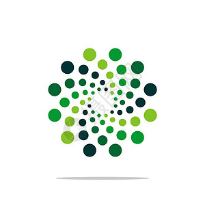 绿色圆矢量点圆分子标志模板插图设计 矢量 EPS 10商业装饰品科学技术圆圈网络标识互联网办公室风格背景
