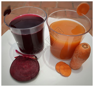 甜菜胡萝卜汁排毒红色的高清图片