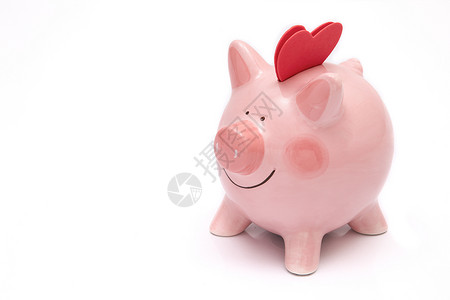 一只小猪银行的两口红心肠高清图片