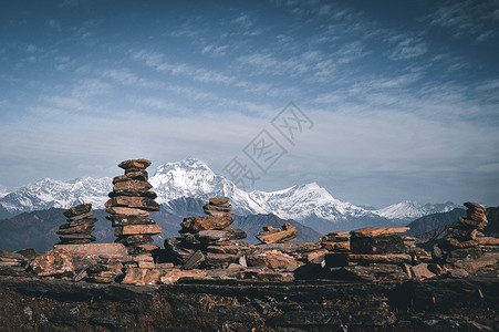 弥月之喜种植Anapurna基地营地风景目的地首脑村庄旅游旅行冰川高度高地雪山背景