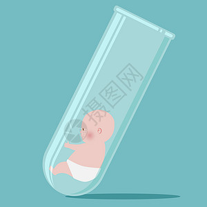 新生插图试管婴儿科学插图夫妻男性怀孕权利管子克隆青色测试背景