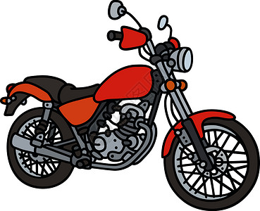 红色摩托车运输黑色运动卡通片车辆摩托自行车耐力赛背景图片
