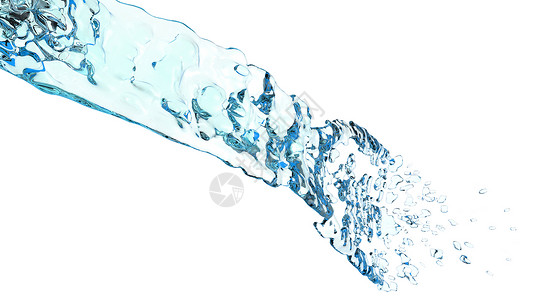 3d 水喷水蓝色波纹液体白色流动海浪背景图片
