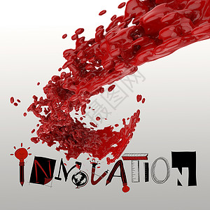 innovation3D油漆彩色喷雾 设计词Innovation作为概念背景