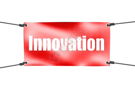 创新横幅素材带有红旗的创新词背景