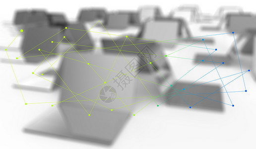 计算机网络系统计算机网络数据线数据防火墙金属团体商业战略团队电脑砖块背景