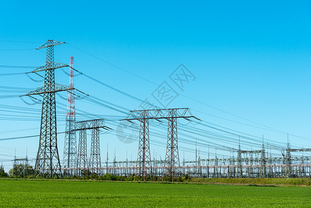 发射塔和中继站技术环境开关接线活力紧张电压电气危险网格背景