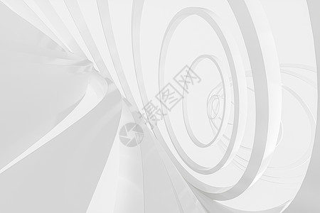 圆曲线白色圆环和白色背景3d 渲染空白创造力建筑学几何学戒指圆圈圆形奢华环形背景