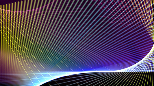 彩色几何曲线彩色线条的抽象背景3D 渲染想像力曲线传统亮度彩虹技术运动派对棱镜插图背景